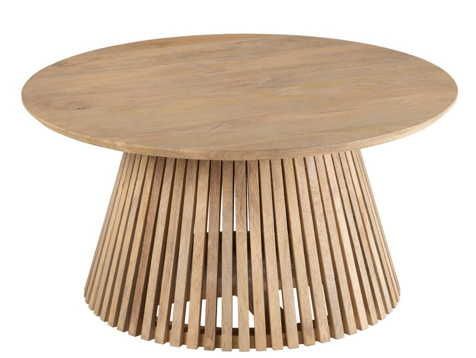 Table basse ronde en bois massif VINCENT Ø90 cm - Photo n°1
