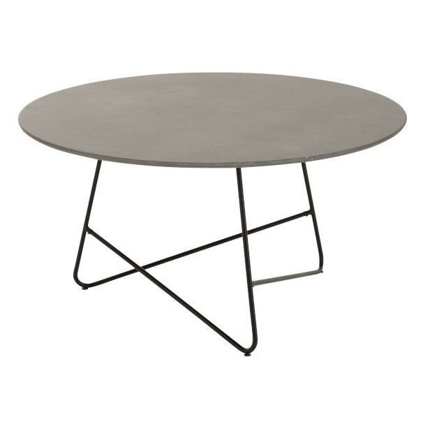 Table basse ronde métal gris et noir Kimen - Photo n°1