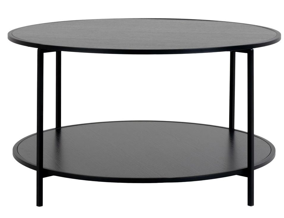 Table basse ronde VITA Ø80 cm - Bois naturel ou métal noir - Photo n°1