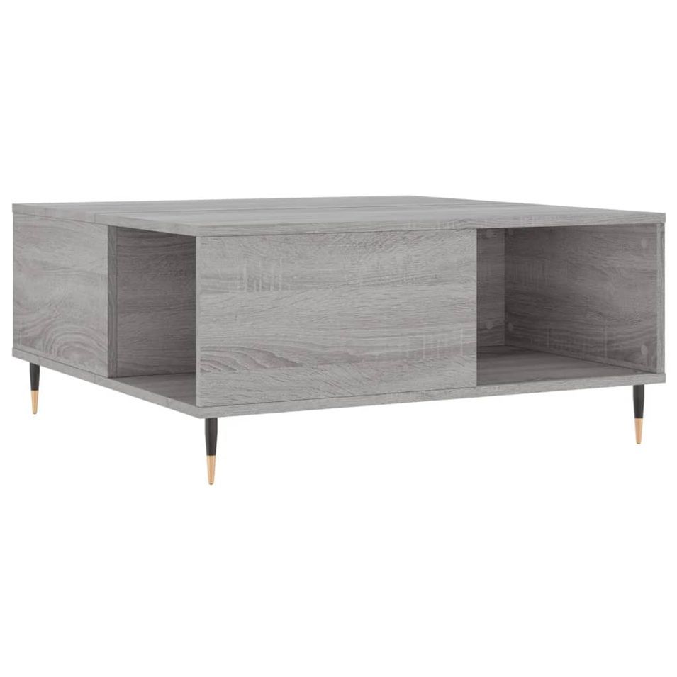 Table basse sonoma gris 80x80x36,5 cm bois d'ingénierie - Photo n°1