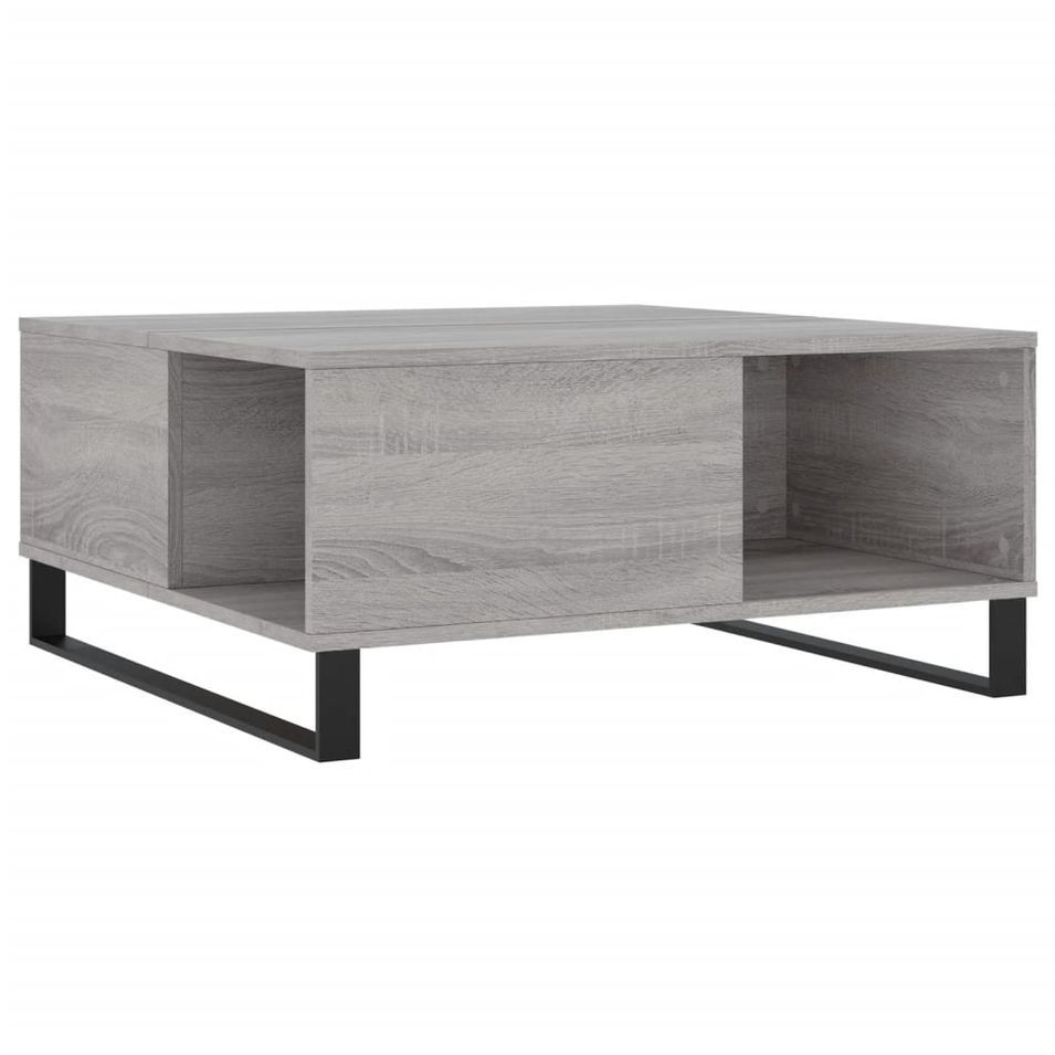 Table basse sonoma gris 80x80x36,5 cm bois d'ingénierie - Photo n°1