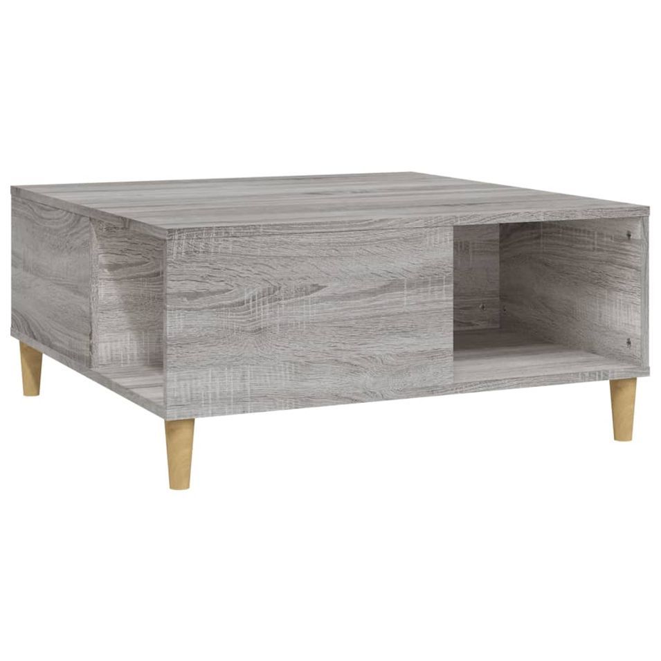 Table basse sonoma gris 80x80x36,5 cm bois d'ingénierie - Photo n°1