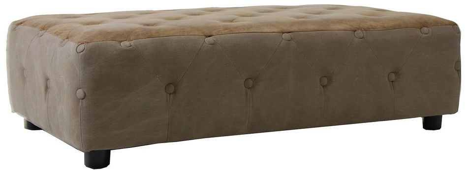 Table basse tissu marron et pieds bois d'eucalyptus Siors - Photo n°1