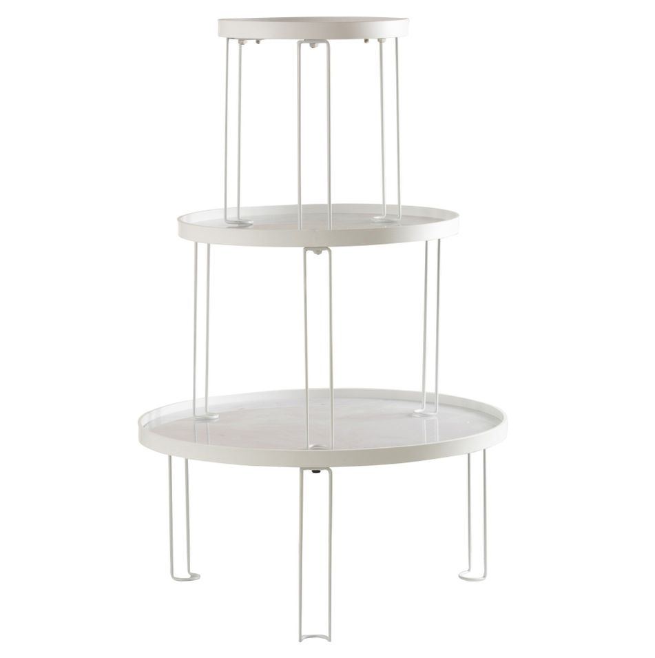 Table basse verre et pieds métal blanc Verone - Lot de 3 - Photo n°1