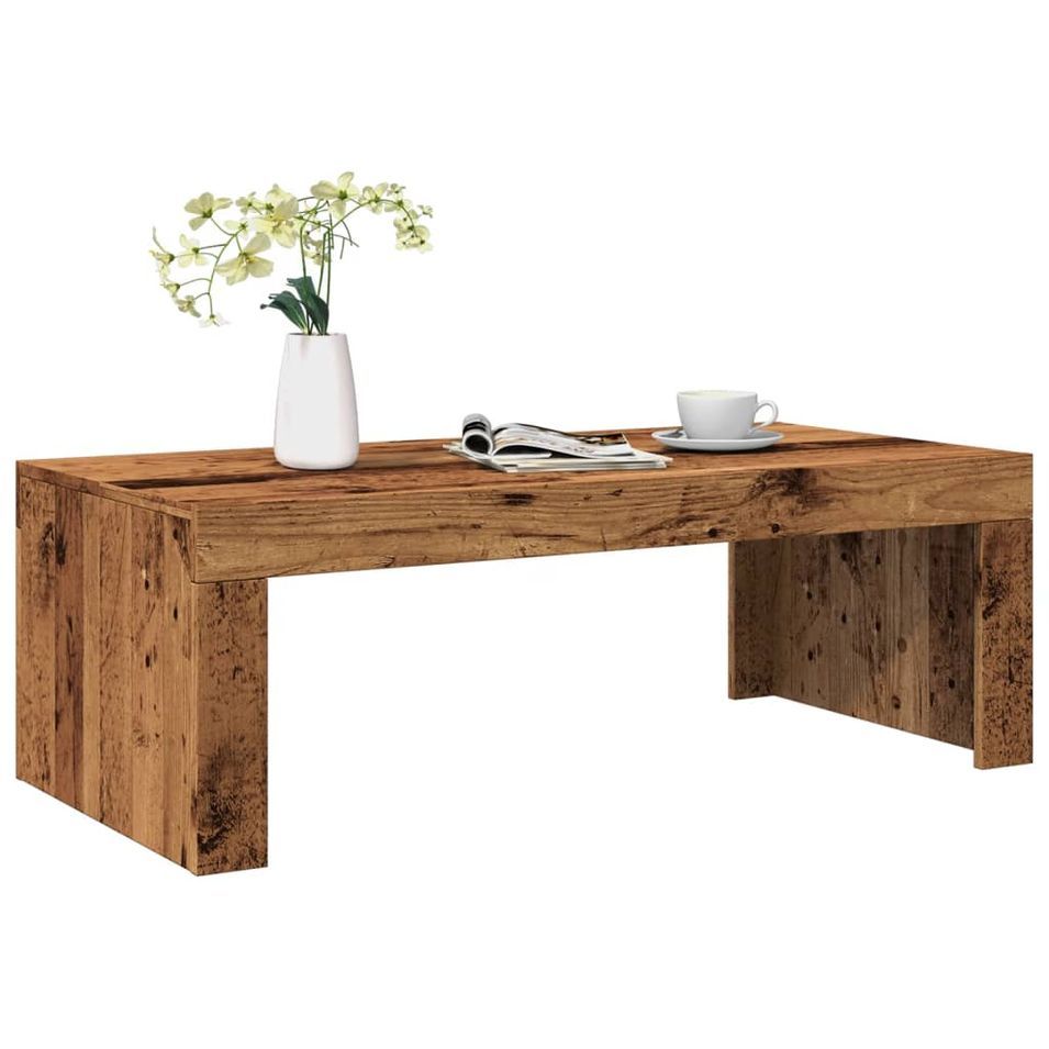 Table basse vieux bois 102x50x35 cm bois d'ingénierie - Photo n°1