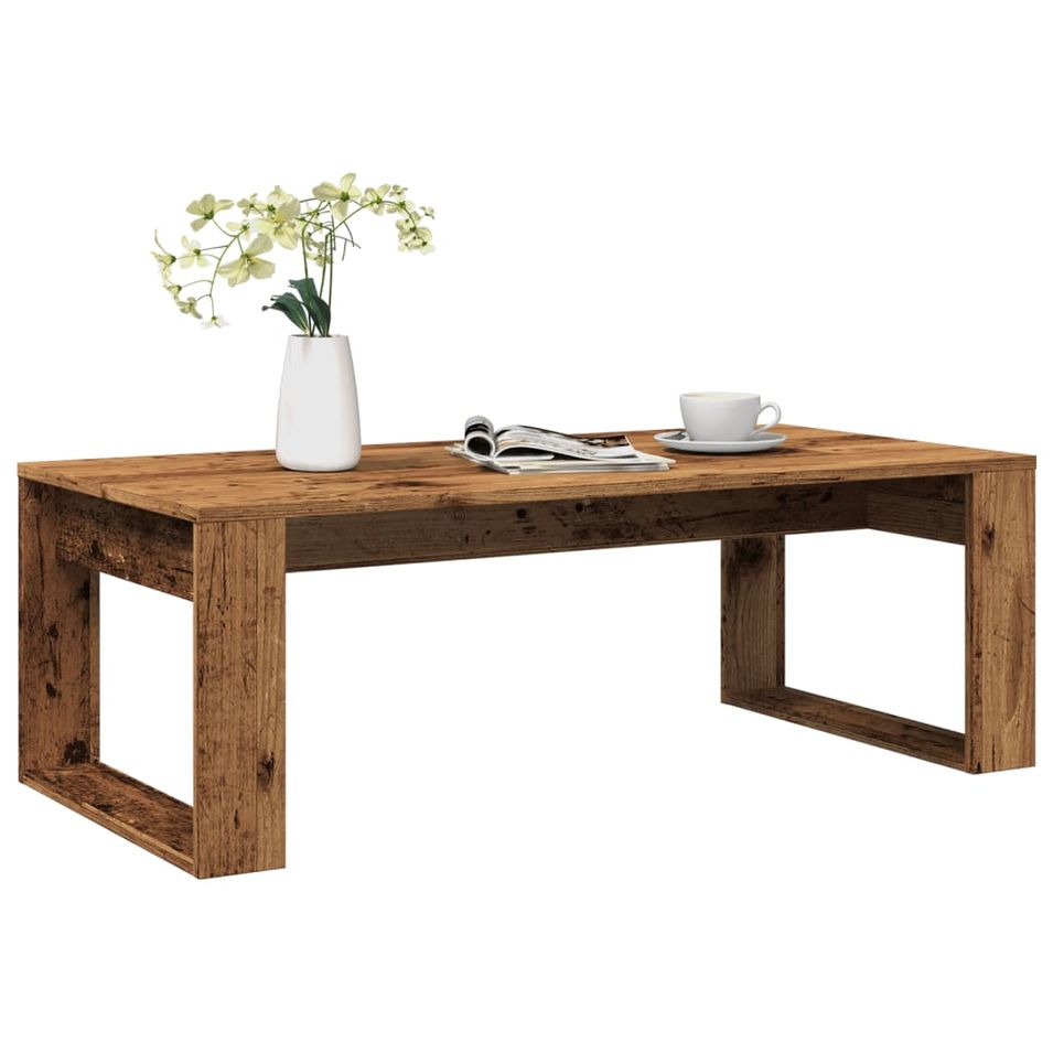 Table basse vieux bois 102x50x35 cm bois d'ingénierie - Photo n°1