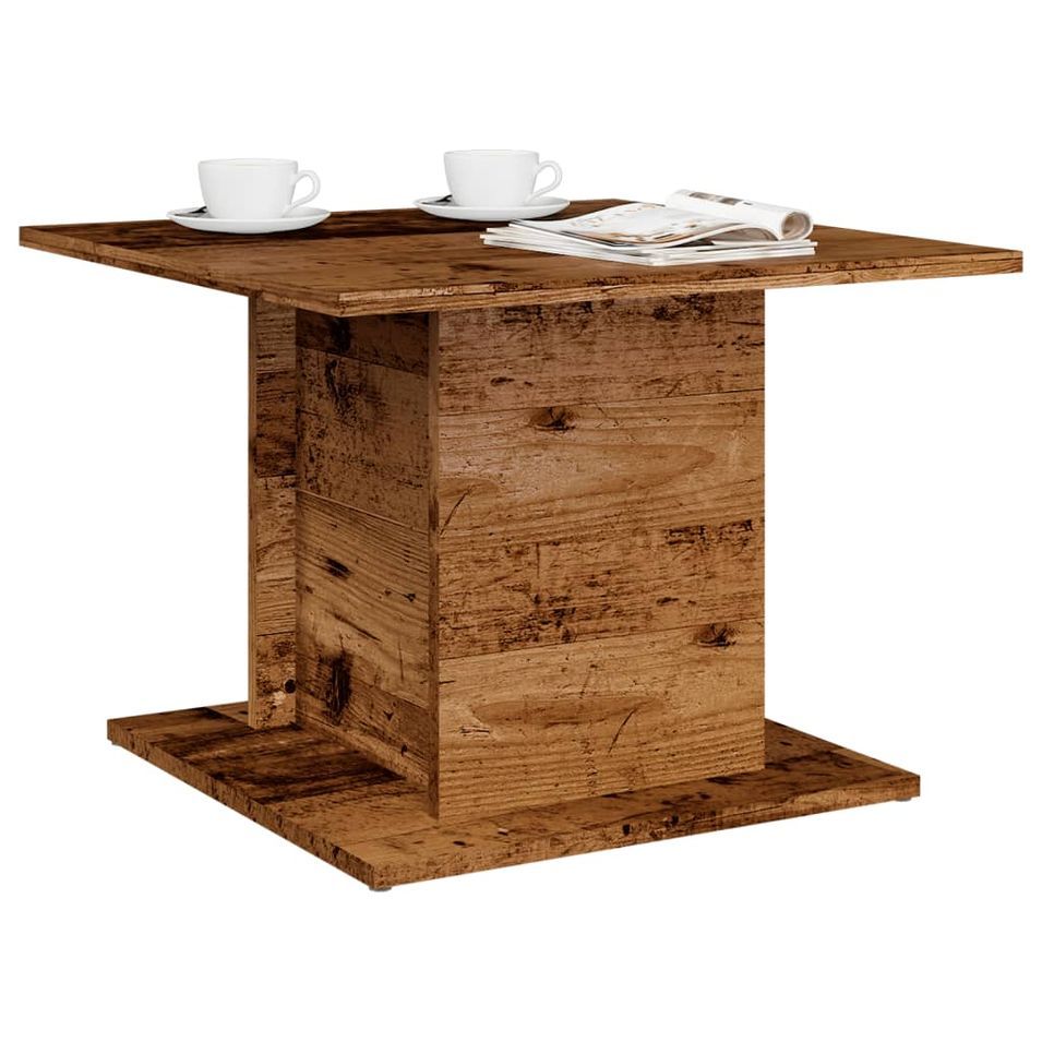 Table basse vieux bois 55,5x55,5x40 cm bois d'ingénierie - Photo n°1