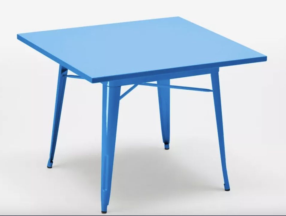 Table carrée en métal SALONA 80x80 cm – Intérieur ou extérieur - Photo n°1