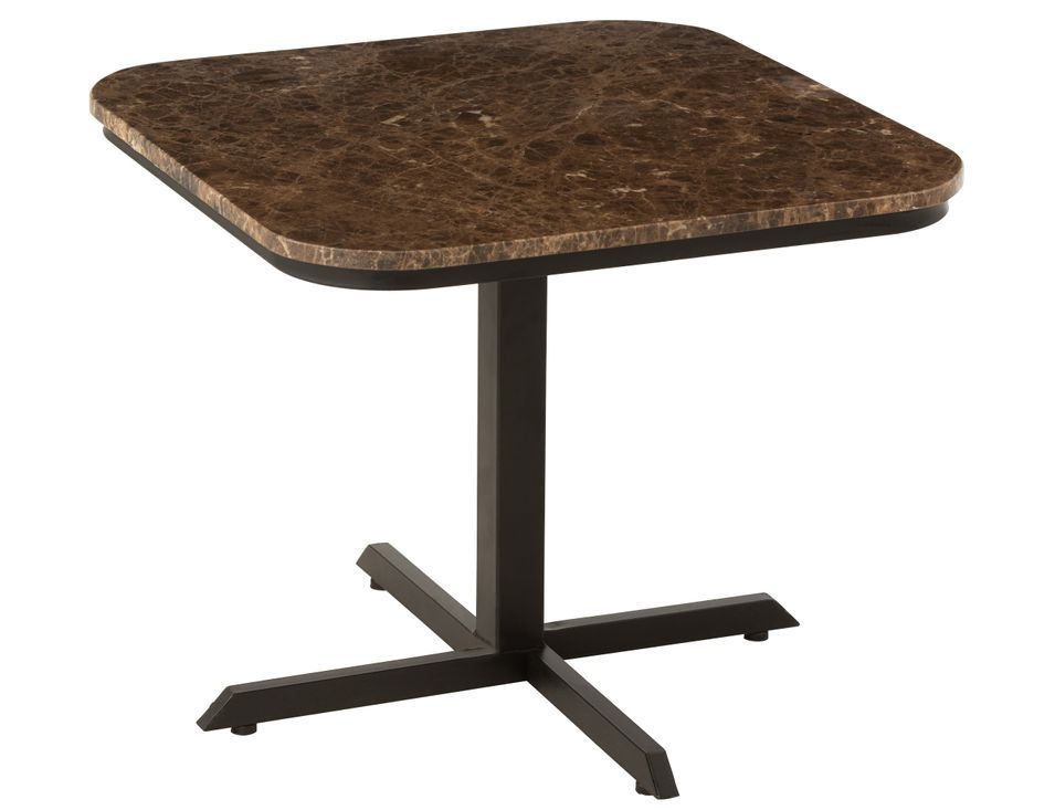 Table carrée marbre bicolore Josua L 60 cm - Photo n°1