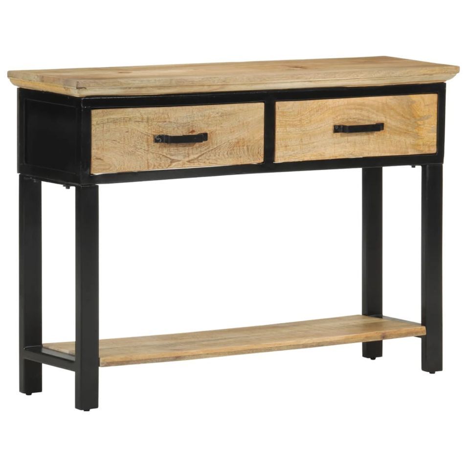 Table console 110x30x75 cm bois de manguier massif brut - Photo n°1