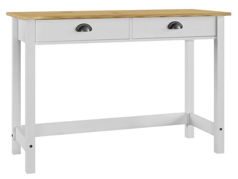 Table console 2 tiroirs Kalexia 110 cm - Bois de pin massif - Photo n°1