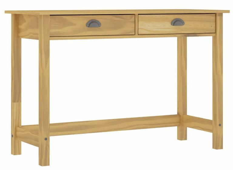 Table console 2 tiroirs Kalexia 110 cm - Bois de pin massif - Photo n°1