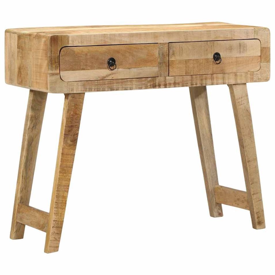 Table console 90x32x75 cm bois massif de manguier brut - Photo n°1