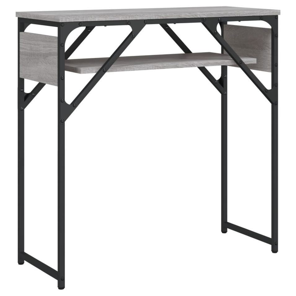 Table console avec étagère sonoma gris 75x30x75 cm - Photo n°1