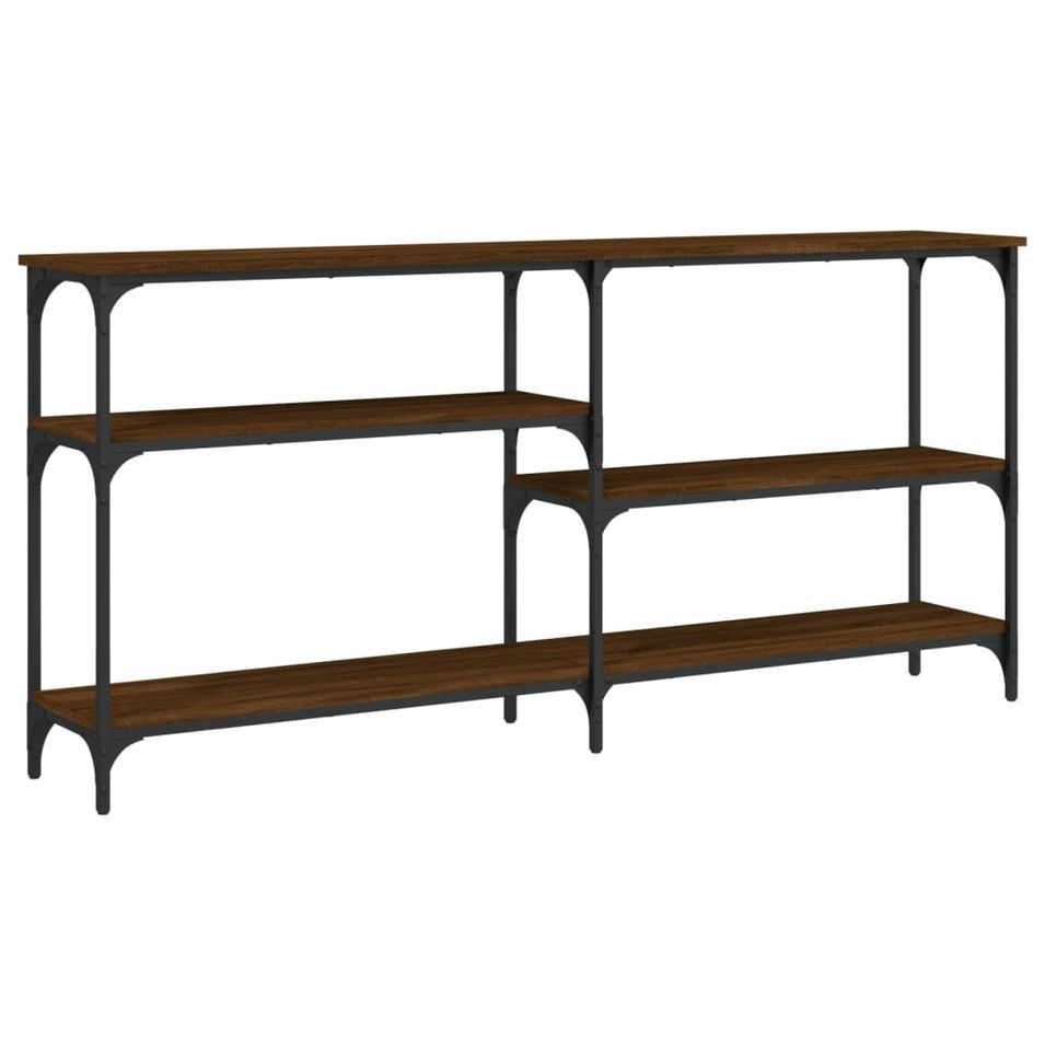 Table console chêne marron 160x29x75 cm Bois d'ingénierie - Photo n°1