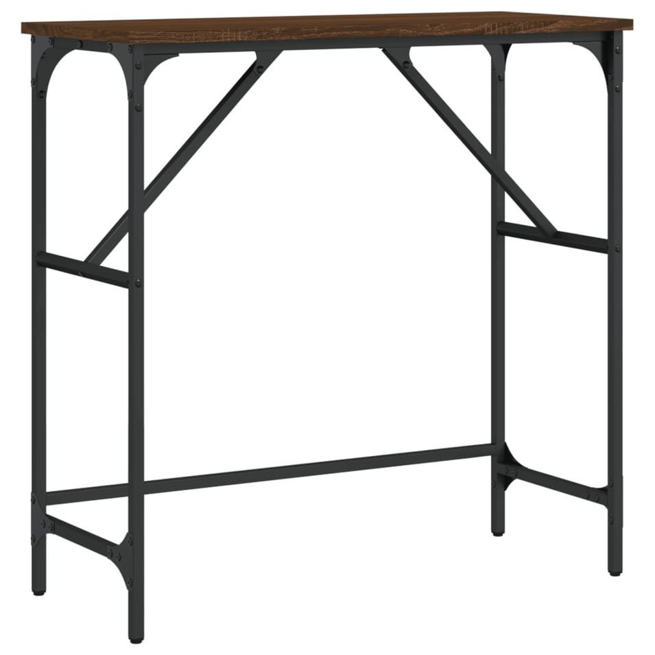 Table console chêne marron 75x32x75 cm bois d'ingénierie - Photo n°1