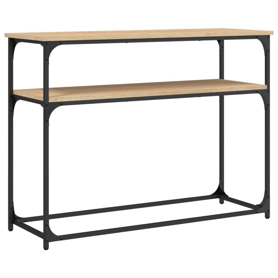 Table console chêne sonoma 100x35,5x75 cm bois d'ingénierie - Photo n°1