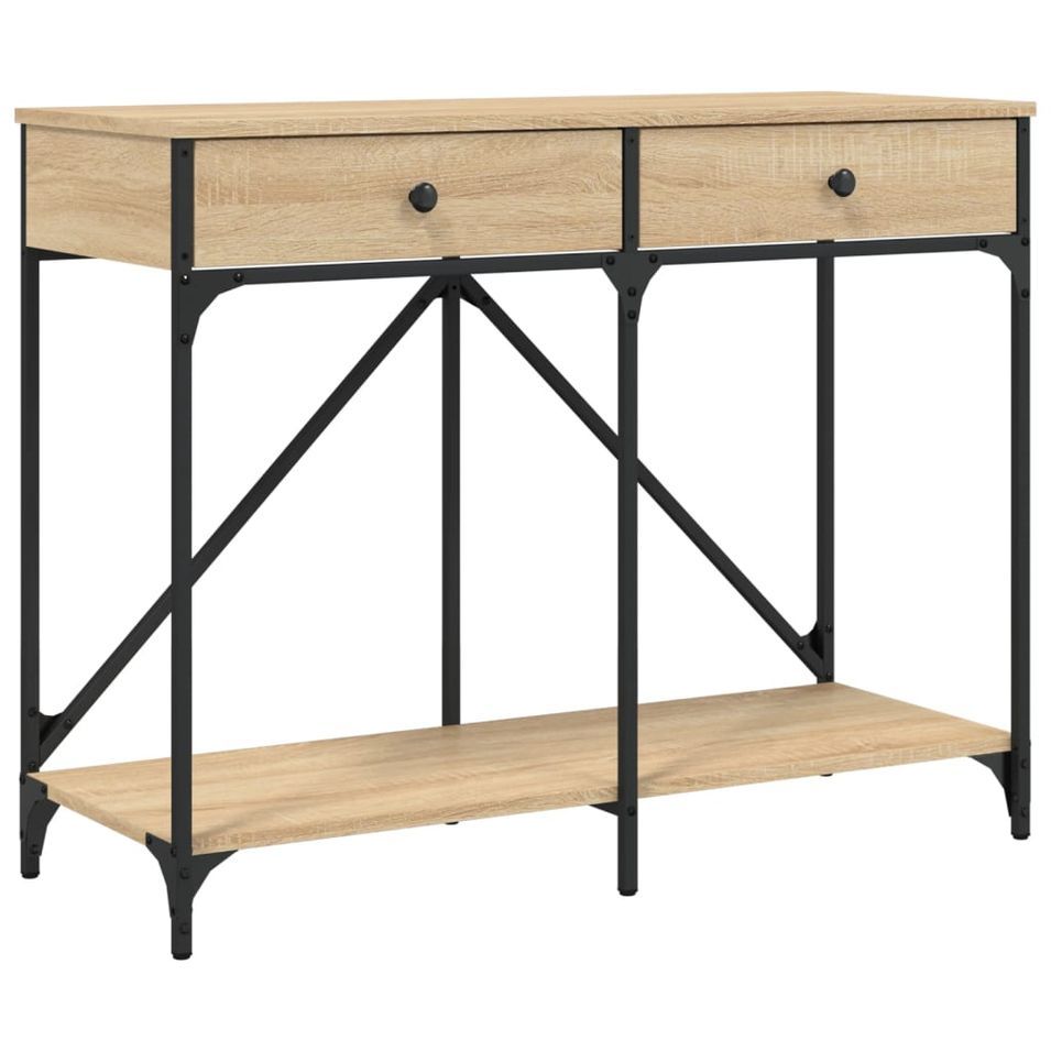 Table console chêne sonoma 100x39x78,5 cm bois d'ingénierie - Photo n°1