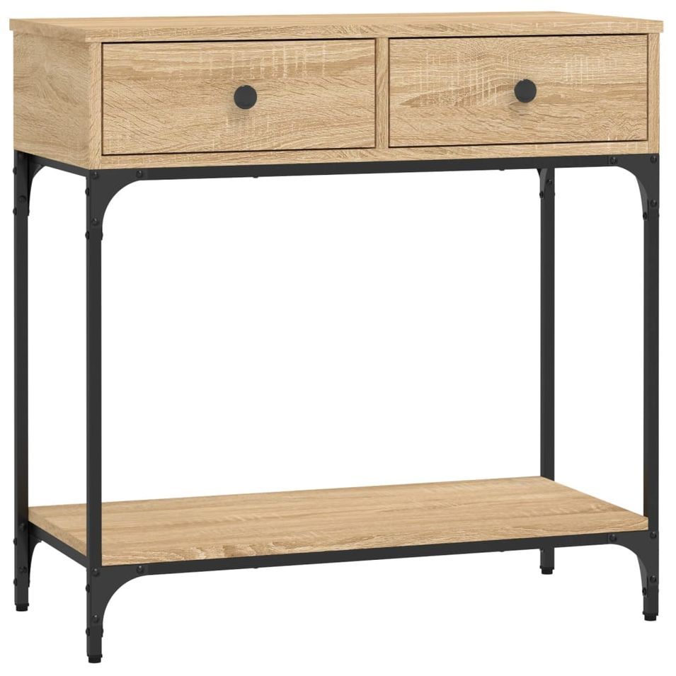 Table console chêne sonoma 75x34,5x75 cm bois d'ingénierie - Photo n°1