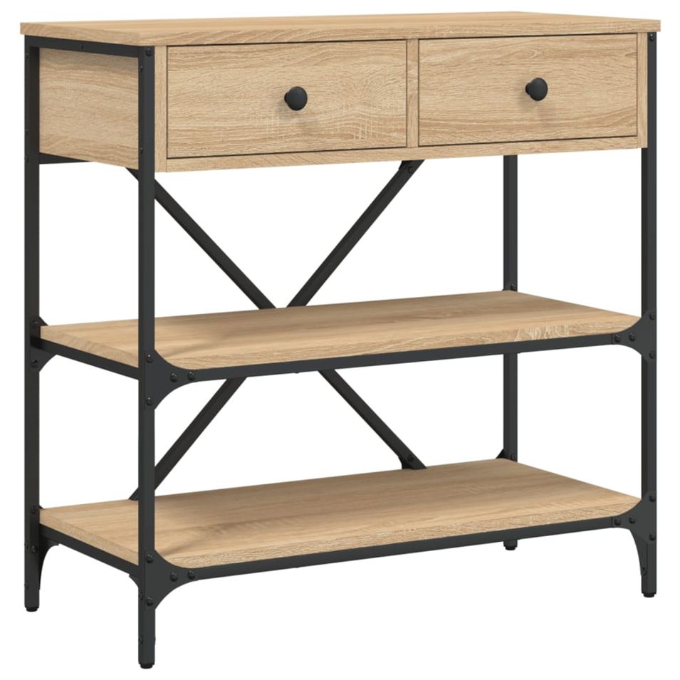 Table console chêne sonoma 75x34,5x75 cm bois d'ingénierie - Photo n°1