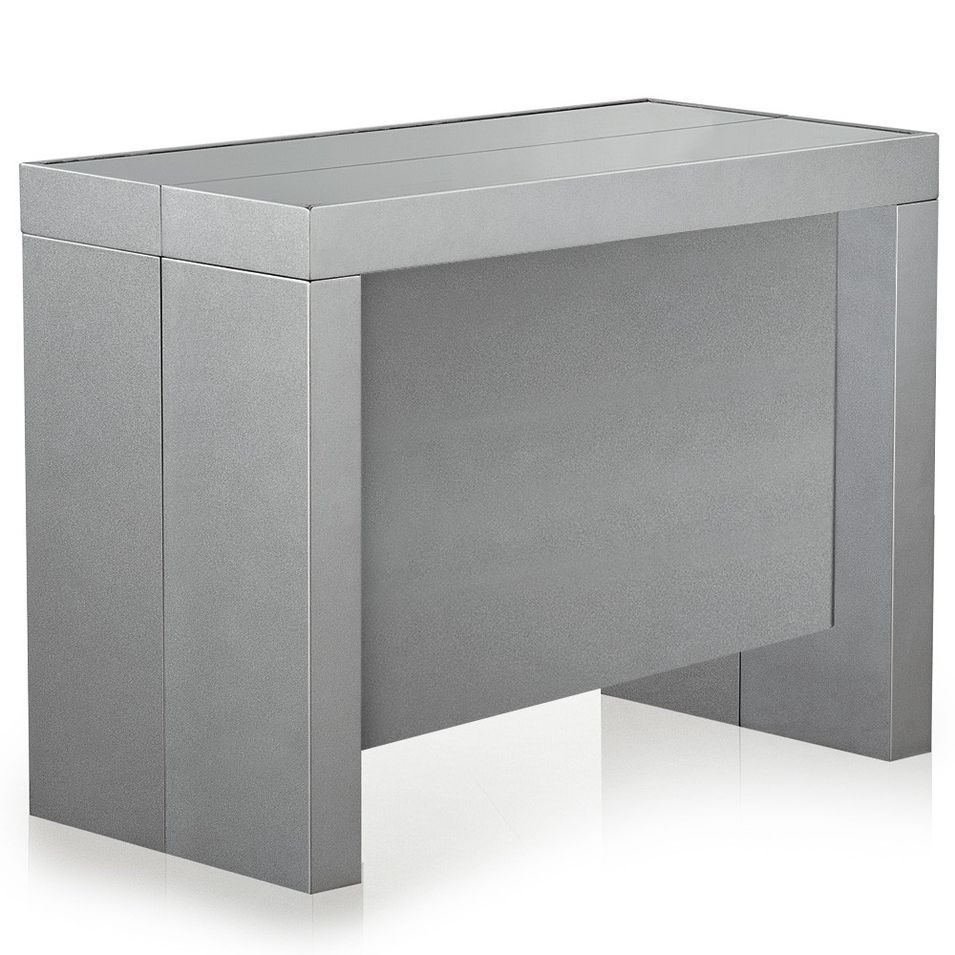 Table console extensible Gris satiné 50 à 250 cm - 12 personnes Jade - Photo n°1