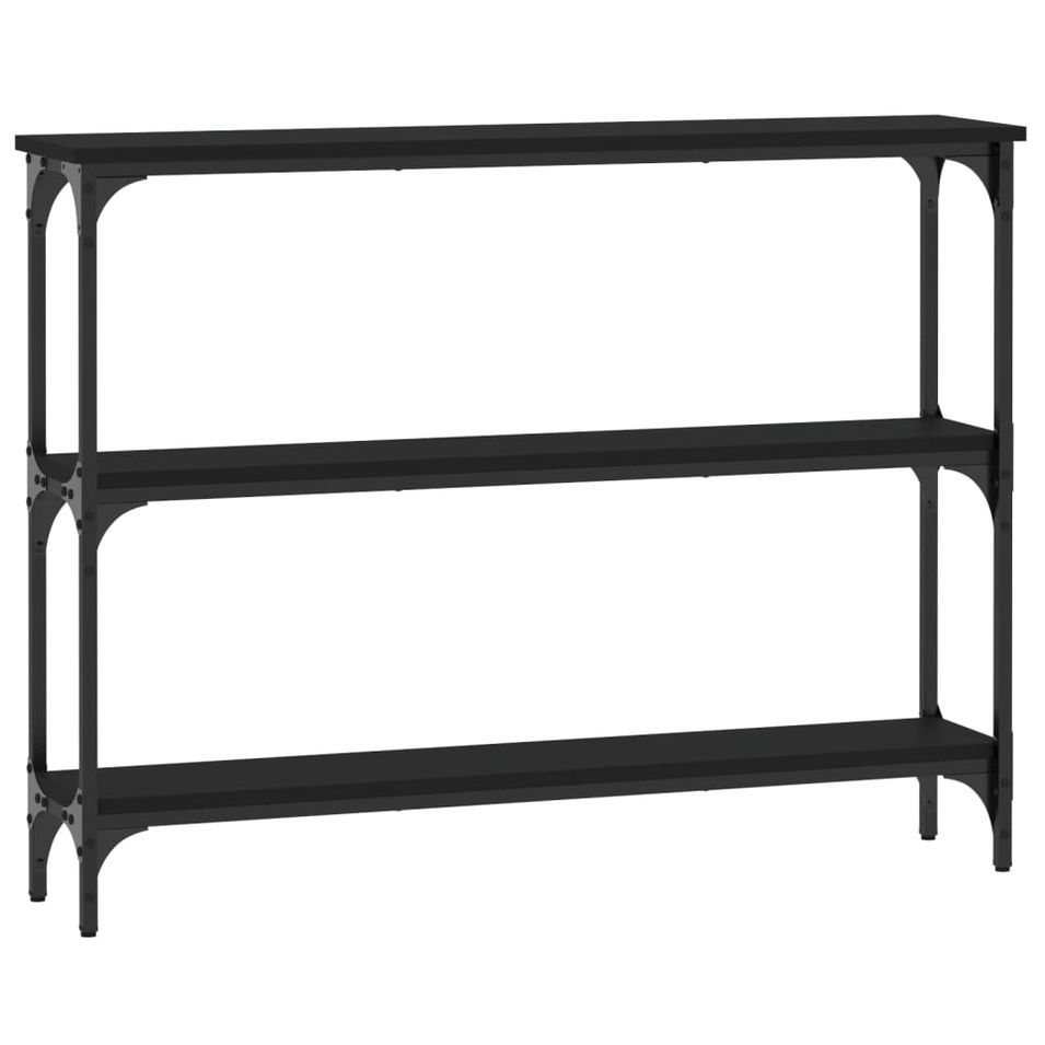 Table console noir 100x22,5x75 cm bois d'ingénierie - Photo n°1