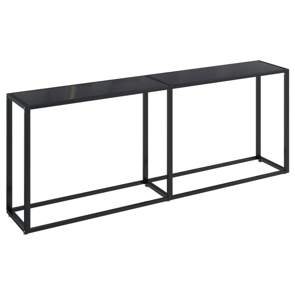 Table console Noir 200x35x75,5 cm Verre trempé - Photo n°1