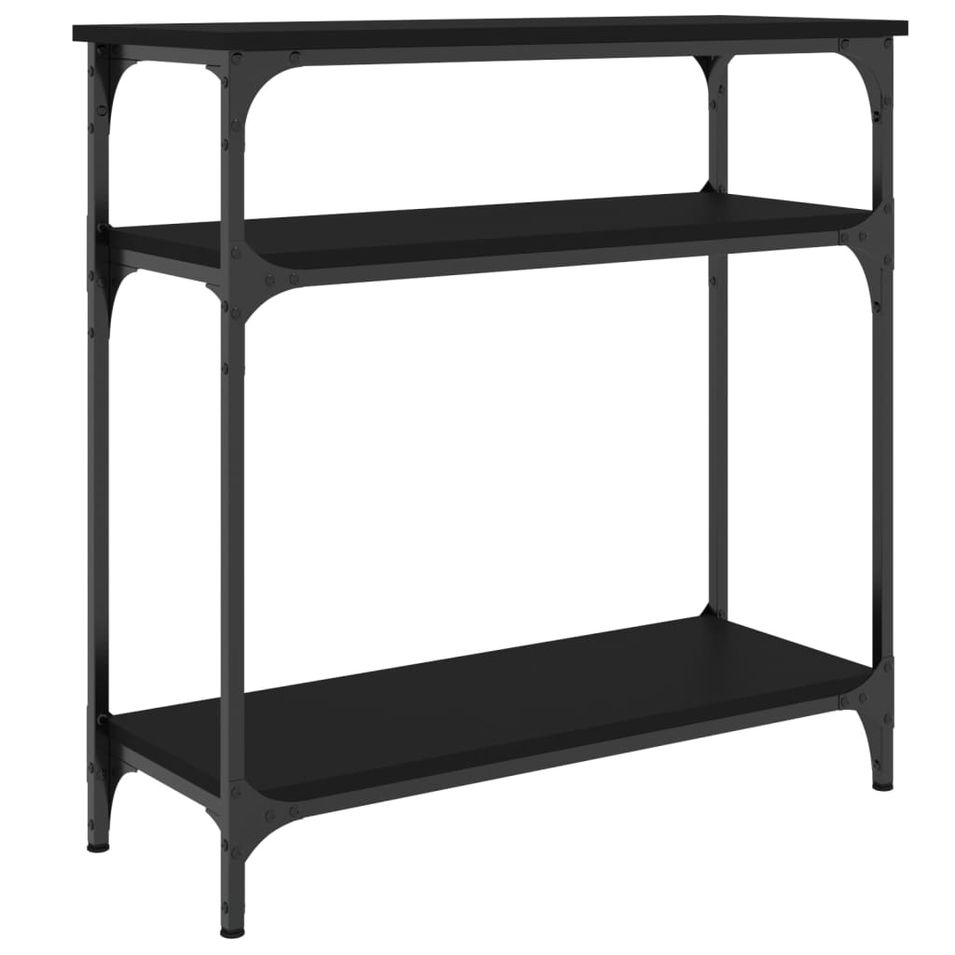 Table console noir 75x29x75 cm bois d'ingénierie - Photo n°1