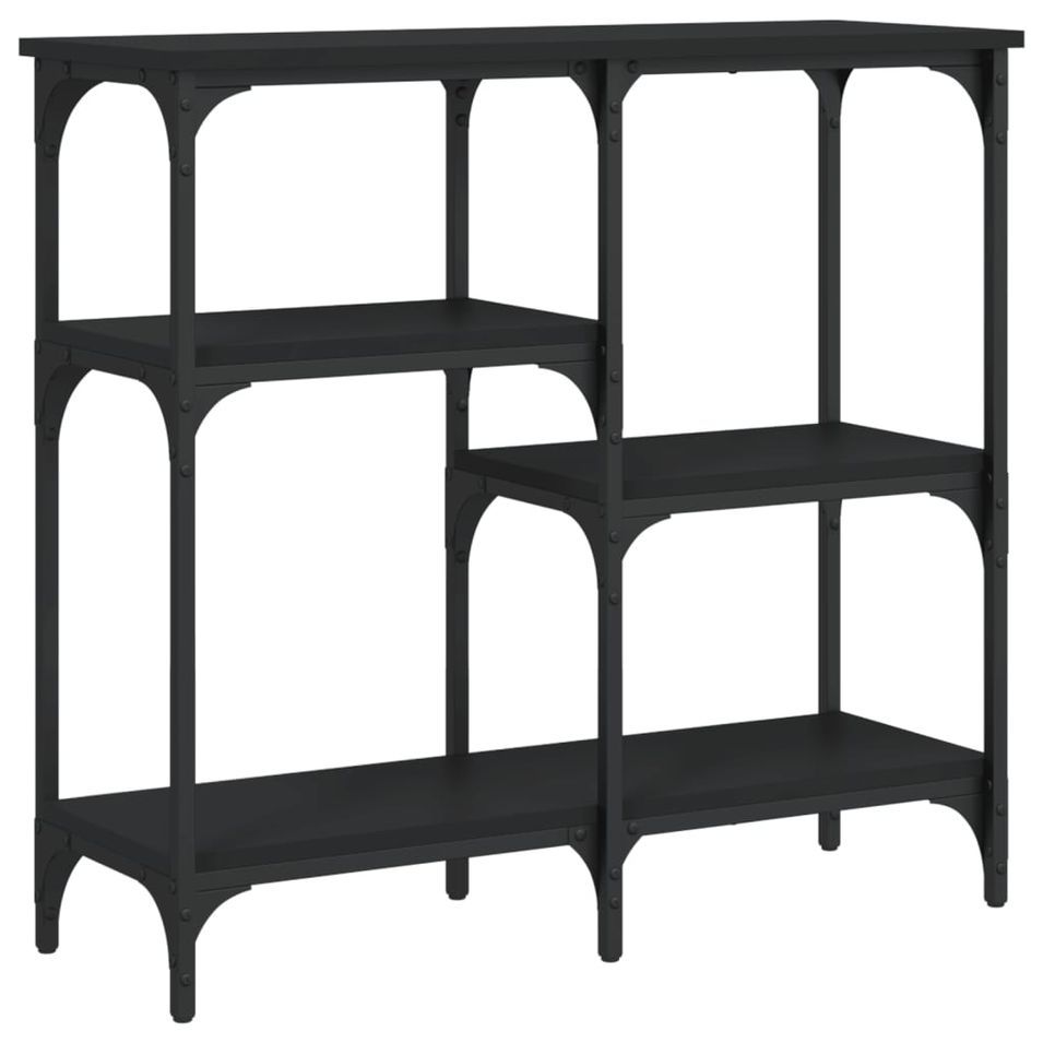 Table console noir 80x29x75 cm bois d'ingénierie - Photo n°1