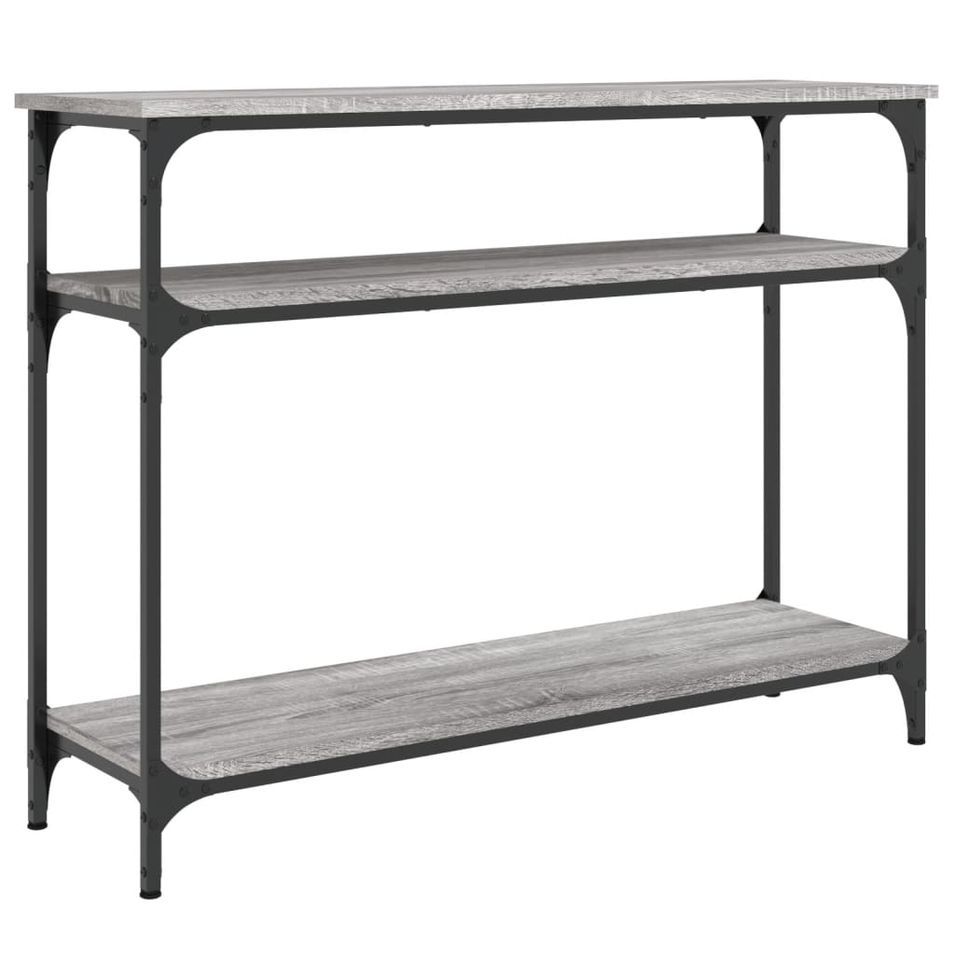 Table console sonoma gris 100x29x75 cm bois d'ingénierie - Photo n°1