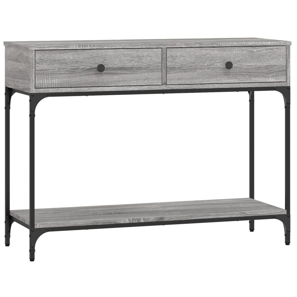 Table console sonoma gris 100x34,5x75 cm bois d'ingénierie - Photo n°1