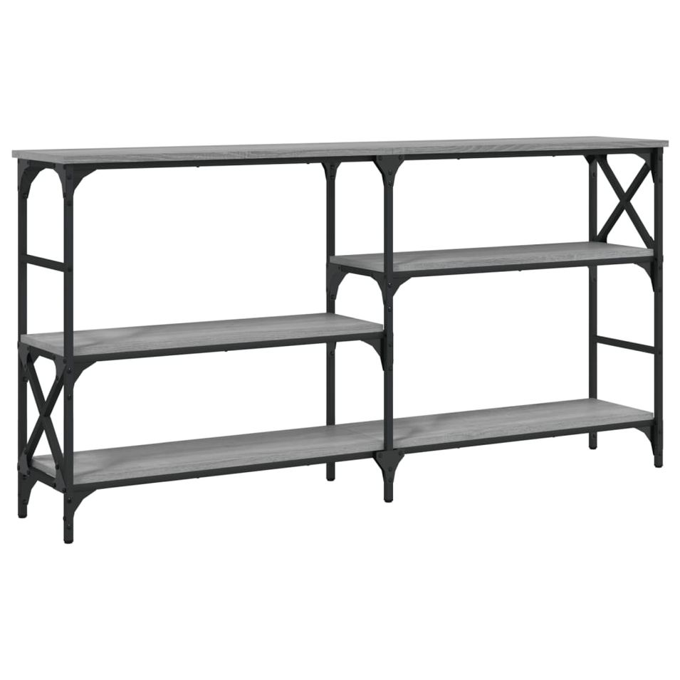 Table console sonoma gris 150x29x76,5 cm bois d'ingénierie - Photo n°1