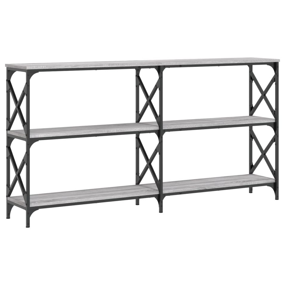 Table console sonoma gris 156x28x80,5 cm bois d'ingénierie - Photo n°1