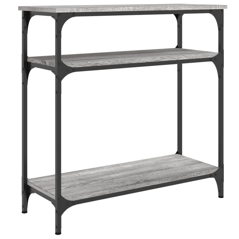 Table console sonoma gris 75x29x75 cm bois d'ingénierie - Photo n°1