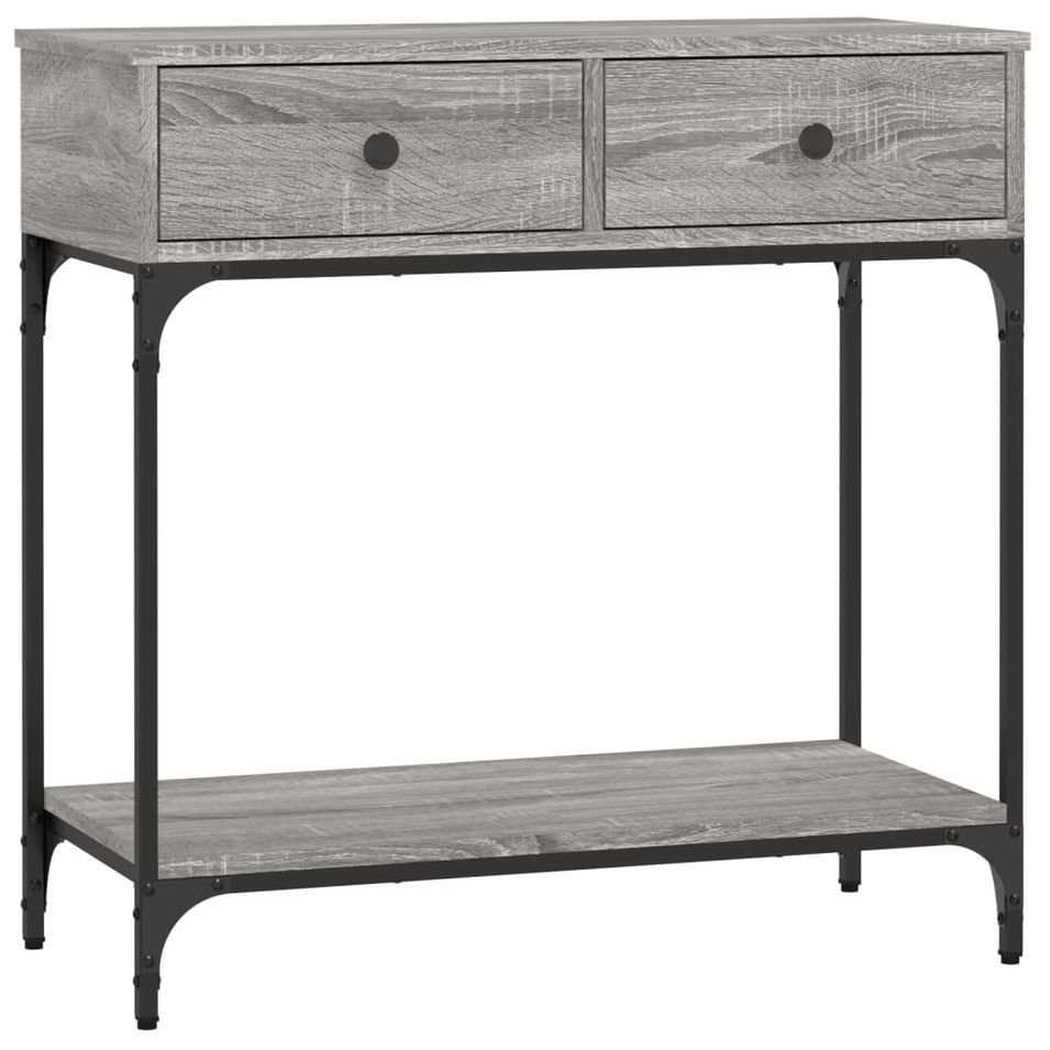 Table console sonoma gris 75x34,5x75 cm bois d'ingénierie - Photo n°1