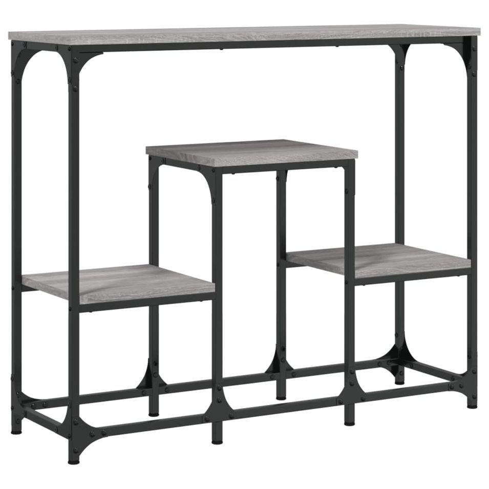 Table console sonoma gris 89,5x28x76 cm bois d'ingénierie - Photo n°1