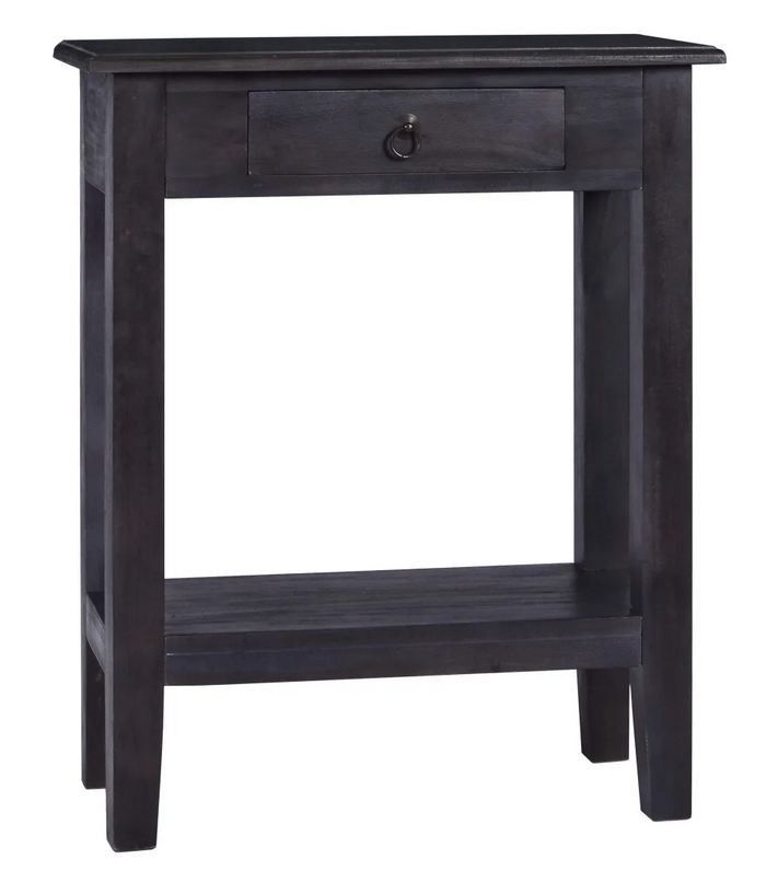 Table d'appoint 1 tiroir acajou massif noir Fatur - Photo n°1