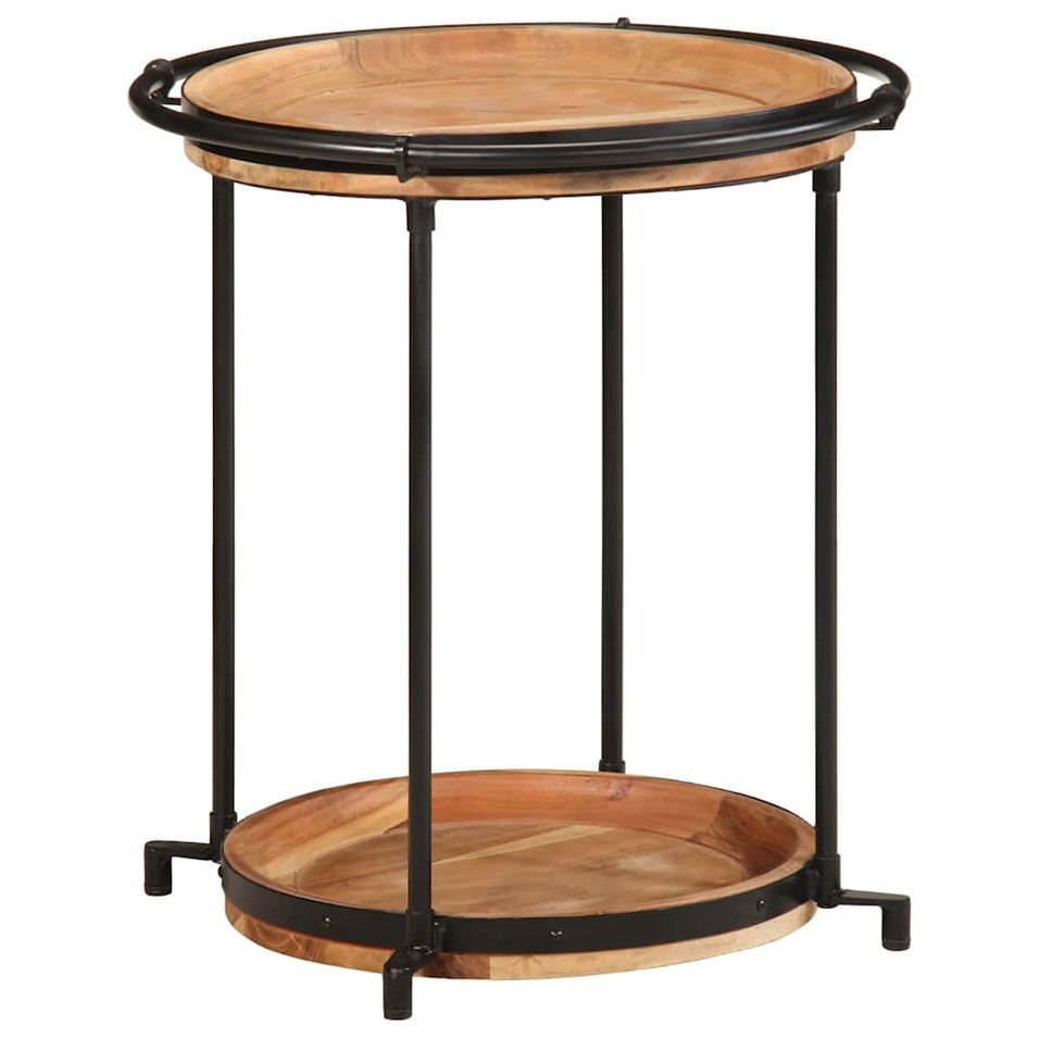 Table d'appoint Ø55x60 cm bois massif d'acacia - Photo n°1