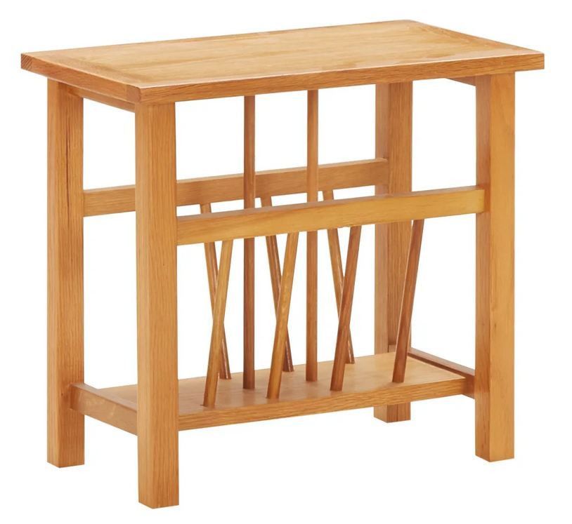 Table d'appoint à revues chêne massif clair Odero H 42 cm - Photo n°1