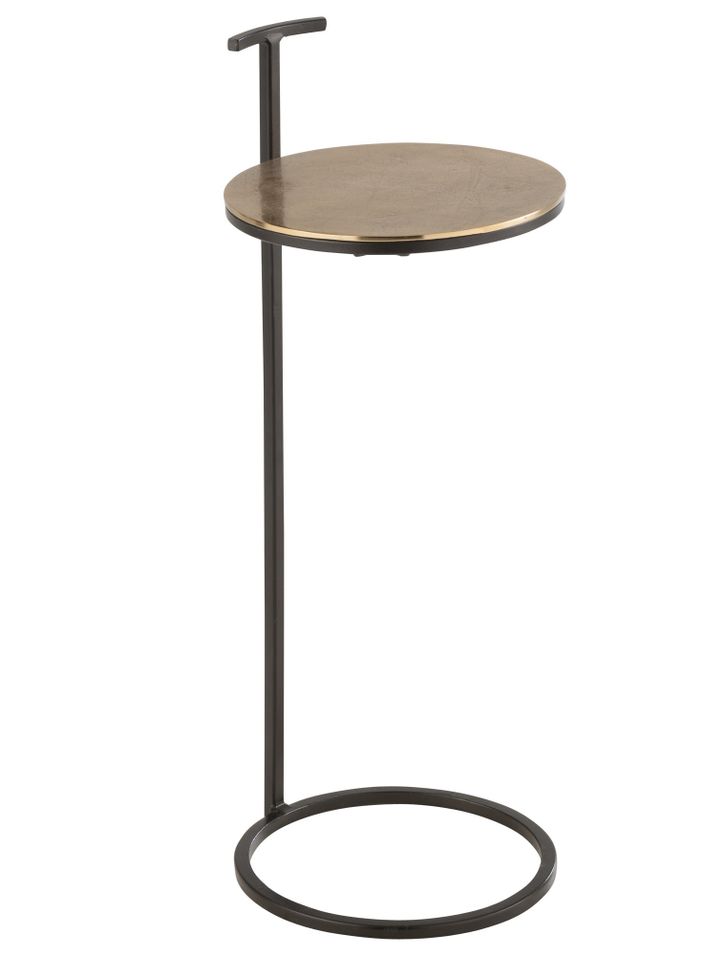 Table d'appoint aluminium noir et doré Tania D 25 cm - Photo n°1