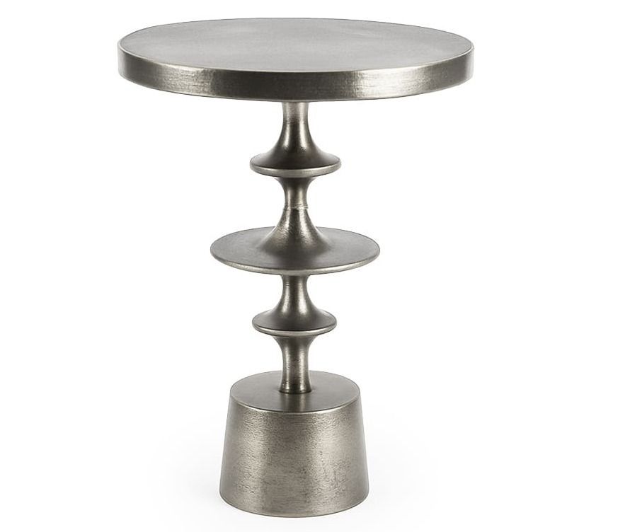 Table d’appoint BAUDAR Ø40 cm – Élégance brute en aluminium - Photo n°1