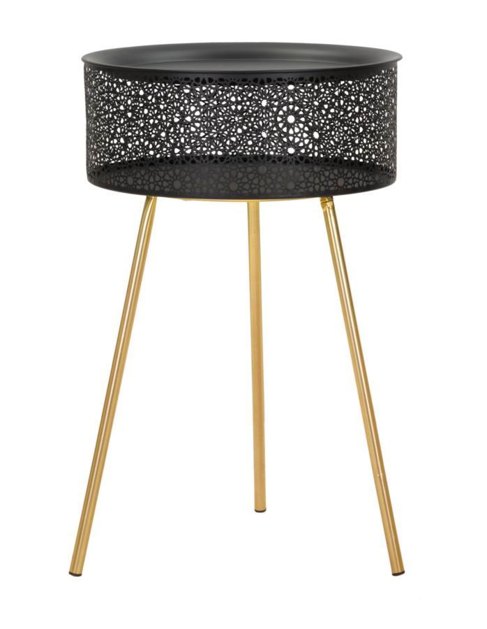 Table d'appoint Blacky grand modèle avec rangement intégré - Photo n°1