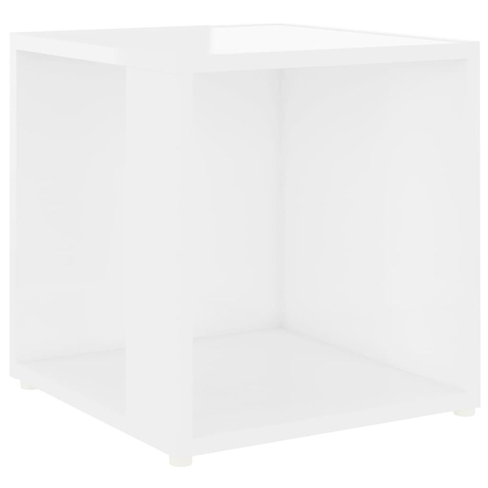 Table d'appoint Blanc brillant 33x33x34,5 cm - Photo n°1