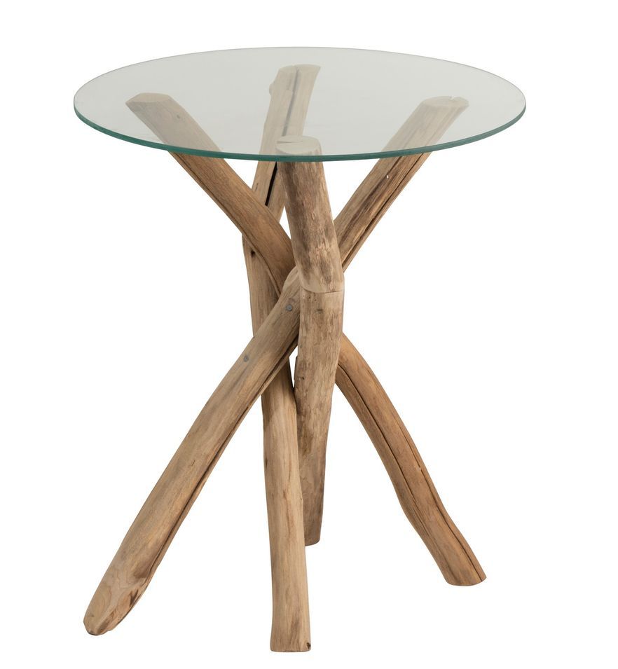 Table d'appoint branches de bois naturel Tsari D 50 cm - Photo n°1