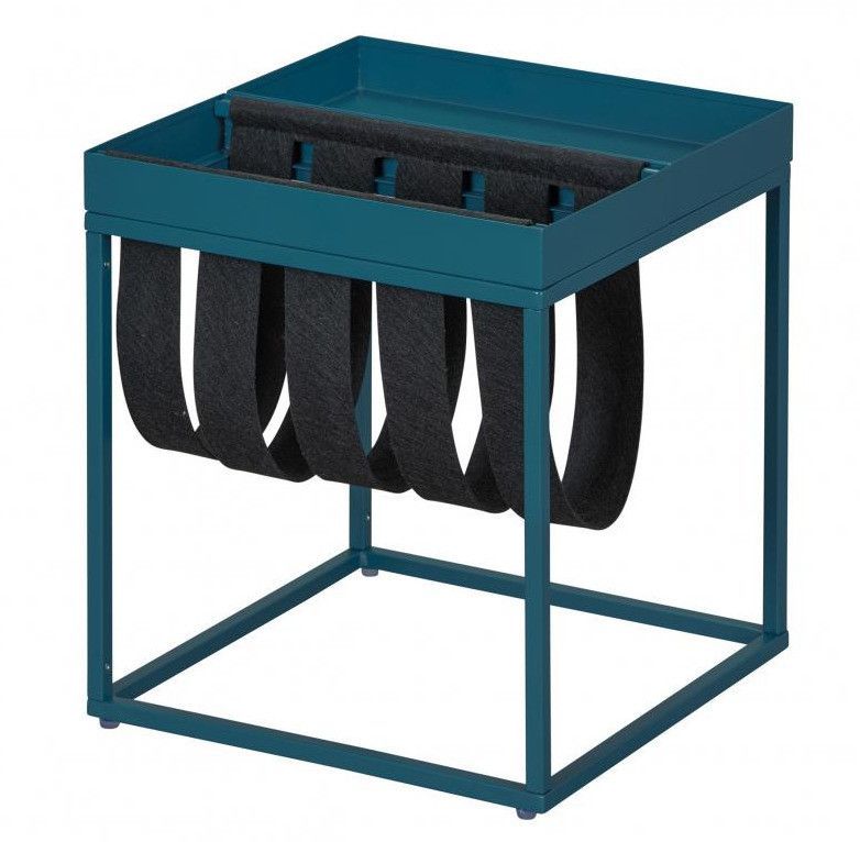 Table d'appoint carrée métal bleu Bubbly 35 cm - Photo n°1