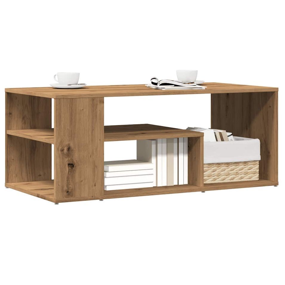 Table d'appoint chêne artisanal 100x50x40 cm bois d'ingénierie - Photo n°1