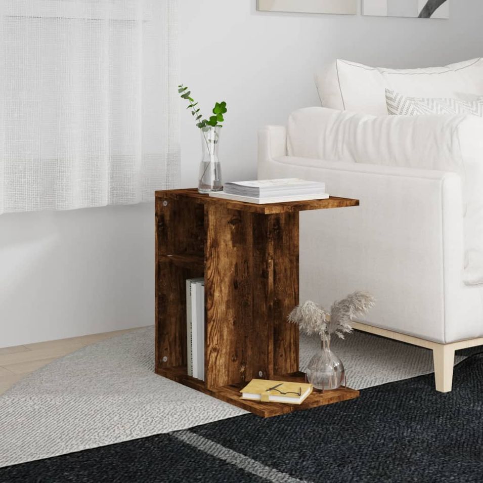 Table d'appoint Chêne fumé 50x30x50 cm Bois d'ingénierie - Photo n°1
