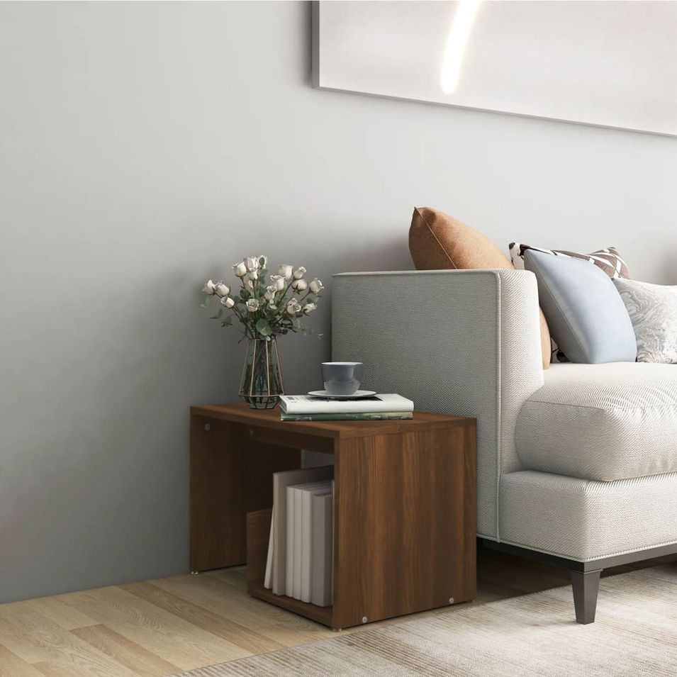 Table d'appoint Chêne marron 59x36x38 cm Bois d'ingénierie - Photo n°1