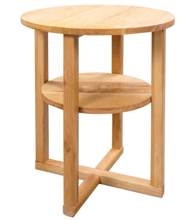 Table d'appoint chêne massif clair Hiram - Photo n°1