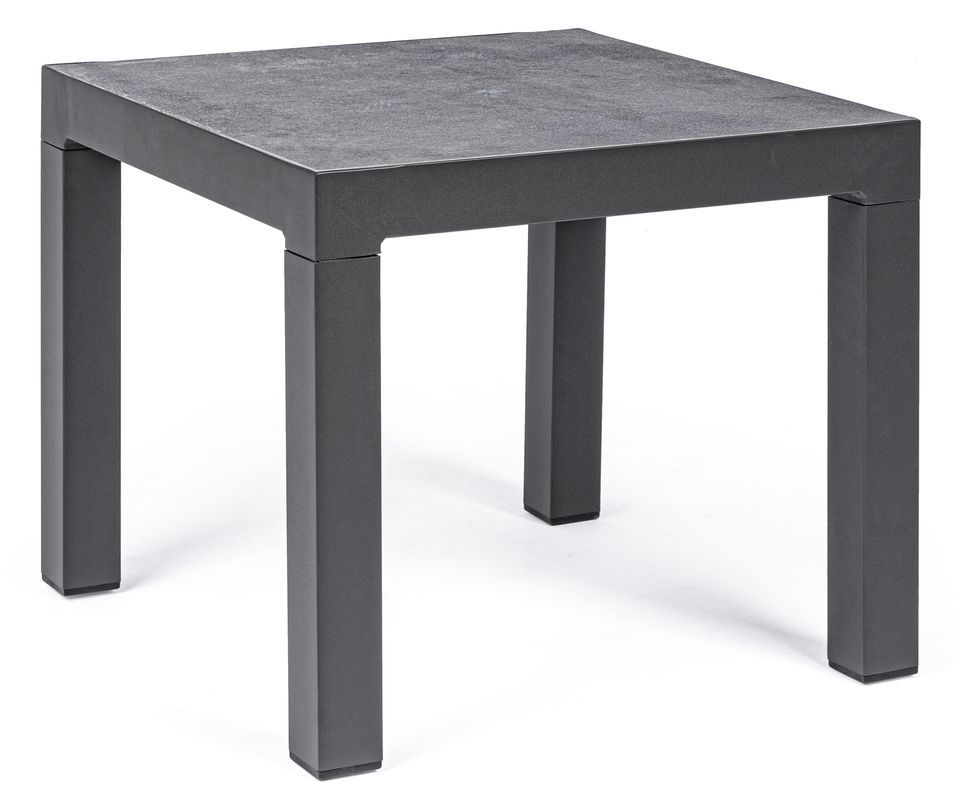 Table d'appoint de jardin carré céramique noir Keman L 50 cm - Photo n°1